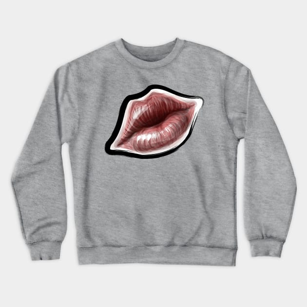 Bright lips Crewneck Sweatshirt by s_gulyaev_s